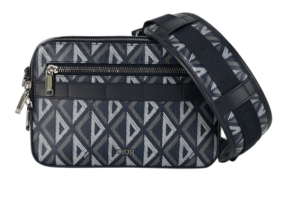 CD Diamond Print Safari Messenger, &pound;1,100, Handbags, Blue, Canvas, Front view